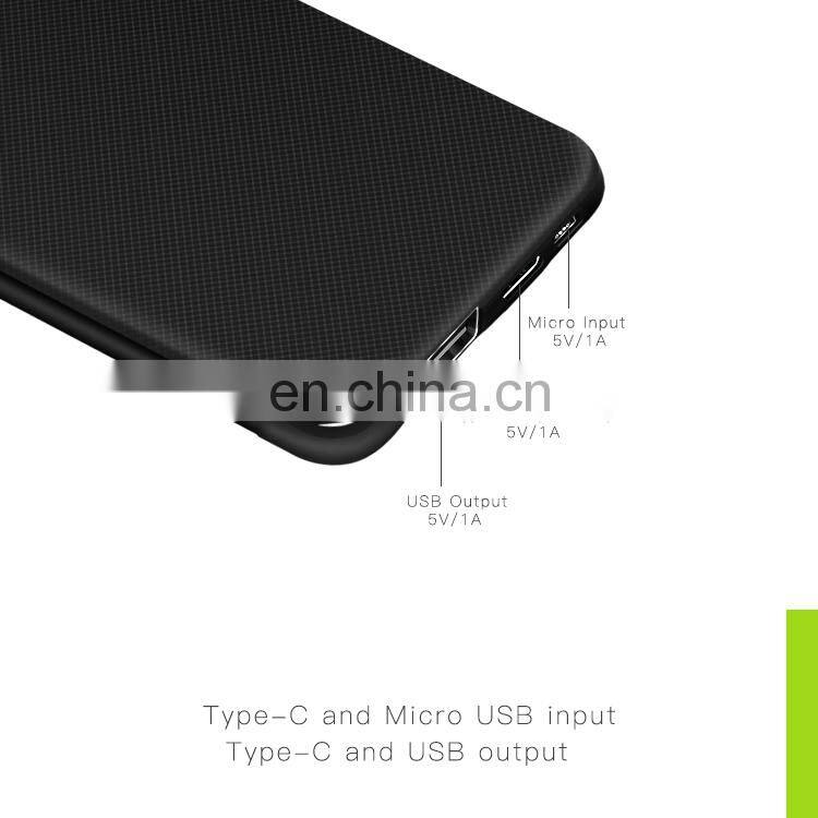 USB Charge Casing Custom Mobile Square Ultra-thin Aluminium Power Bank 2000mah