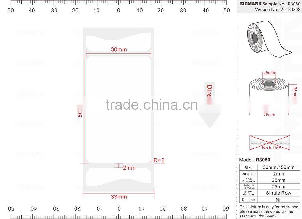 SINMARK R3050.N470 safety self adhesive labels self adhesive stickers