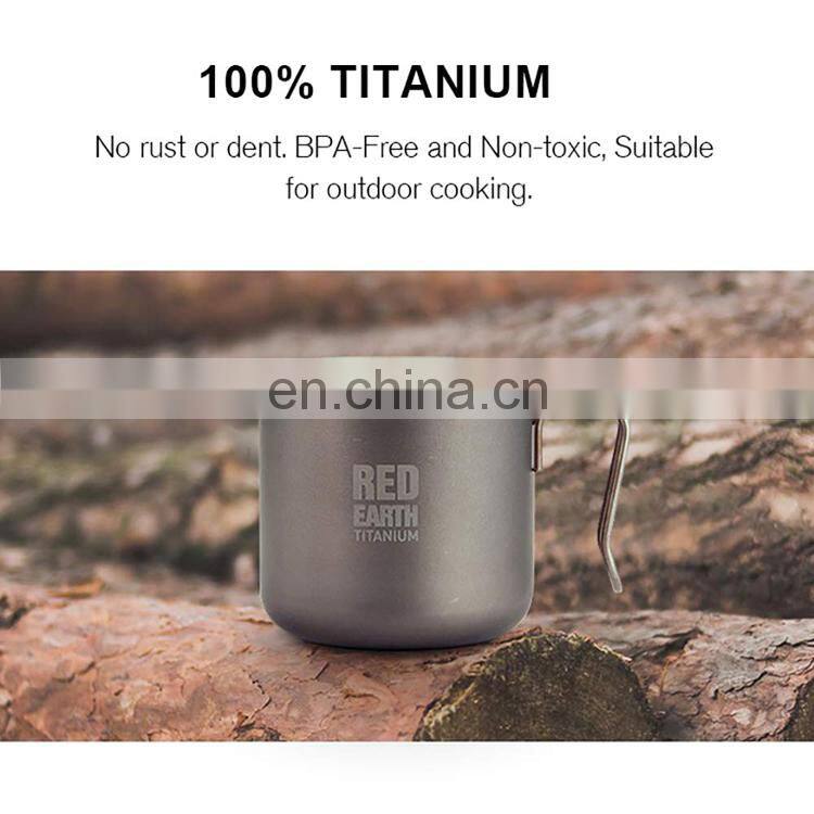 GiNT 440ML Home Office Cafe Portable Light Weighted 100% Titanium Cup Coffee Mugs with Handle