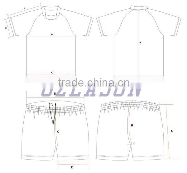 High quality sublimated rugby jersey and shorts wholesale rugby wear