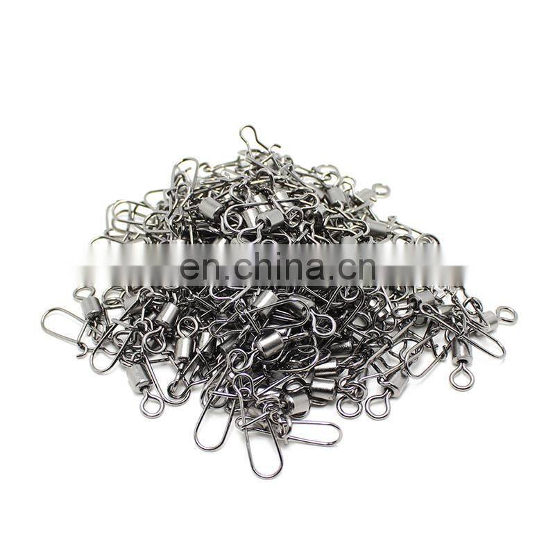 500PCS Stainless Steel Fishing Connector Pin Bearing Rolling Swivel Snap  fishing split ring other fishing products