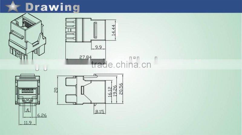 CAT6 8p8c rj45 Dual IDC Keystone Jack