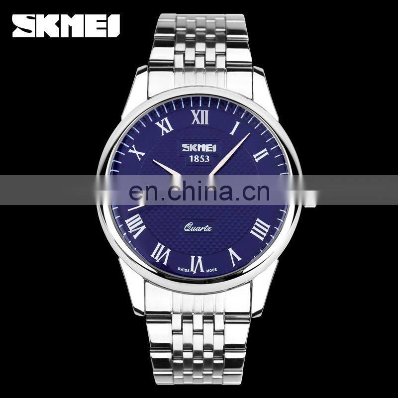 High Quality SKMEI 9058 Genuine Leather Luxury Men Women Wrist Watch Fashion Couple Watch