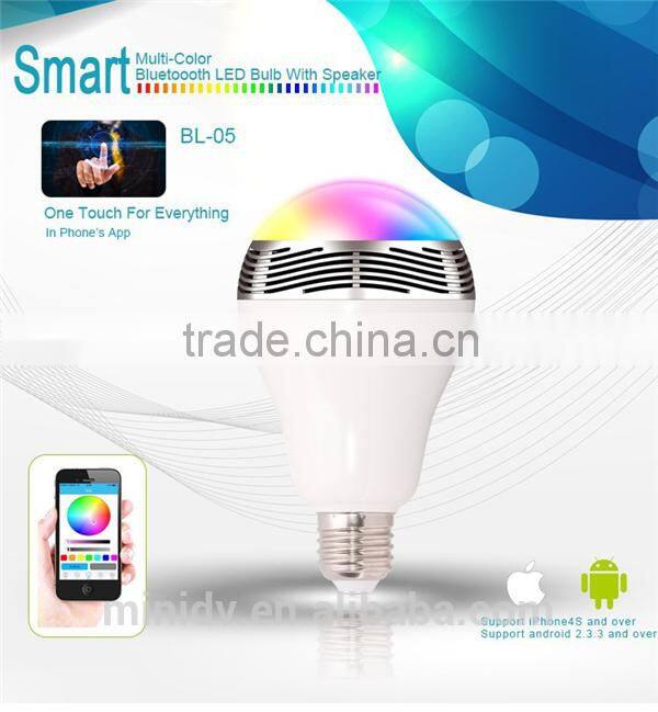 Perfect Combination Bluetooth 4.0+EDR Bluetooth LED Bulb Color-changing Plus Bluetooth Speaker Music-playing Via Smartphone APP