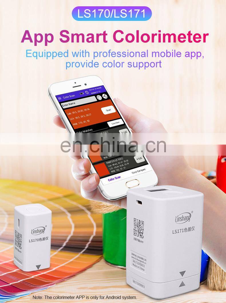 LS171 Portable Colorimeter with Cellphone APP For Printing Coating Ceramics Textiles Color Difference