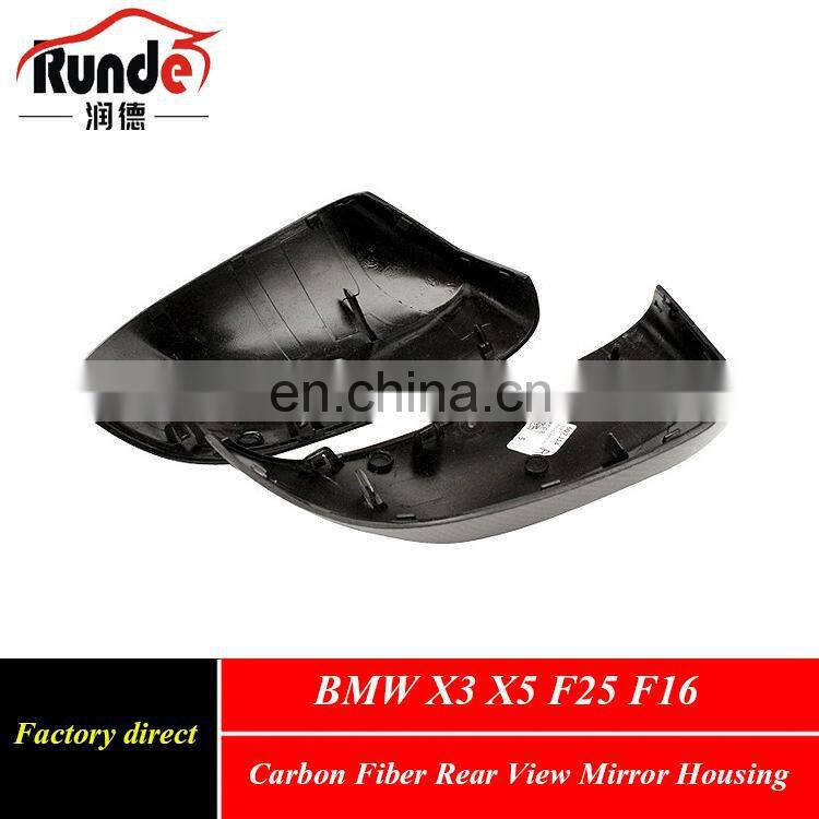 Runde New Arrival Dry Carbon Fiber Rear View Mirror Shell Cover Housing For 2013-2018 BMW X3 X5 F25 F16