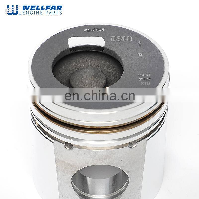 3925878 114mm Wellfar 6CT 260HP piston For cummins engine piston 3925878