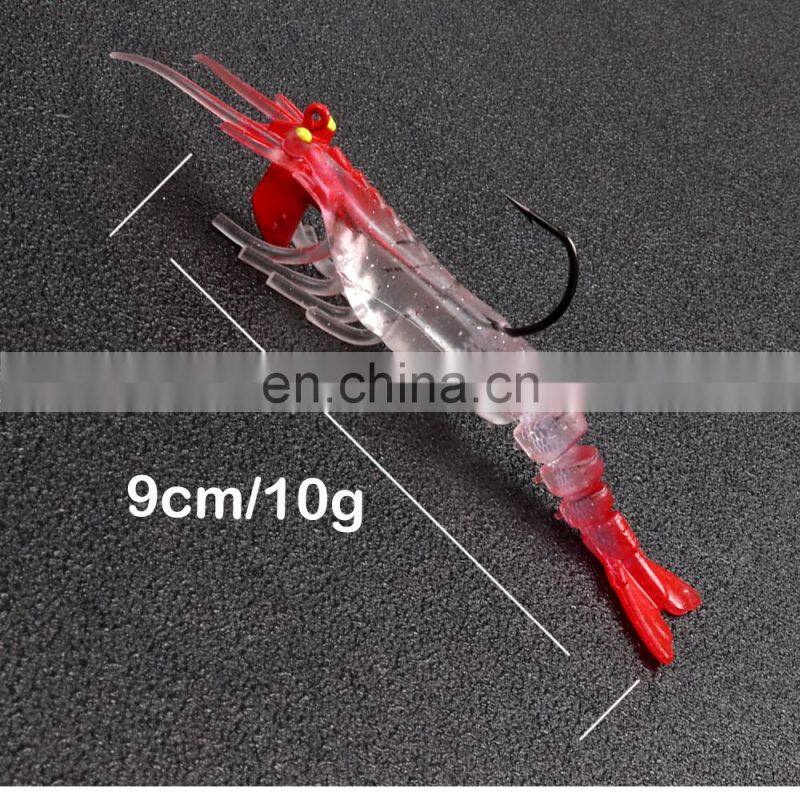 JOHNCOO Wholesale In Stock 9cm 10g Soft Lure Soft Baits Lead Hook Shrimp Soft Fishing Lures
