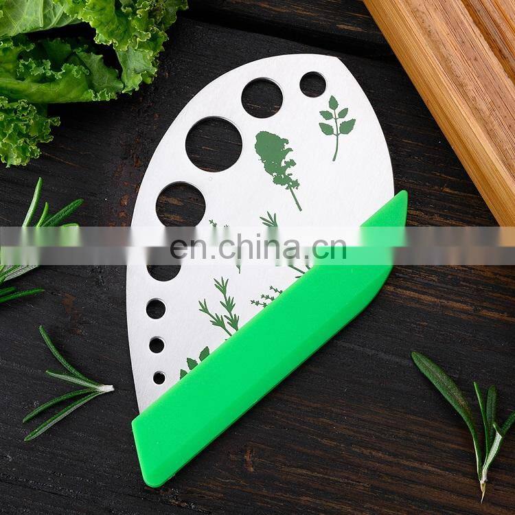 Amazon Fast Dispatch 2 in 1 Kitchen Tool Dough Cutter Scraper Stainless Steel 9 Holes Leaf Herb Stripper