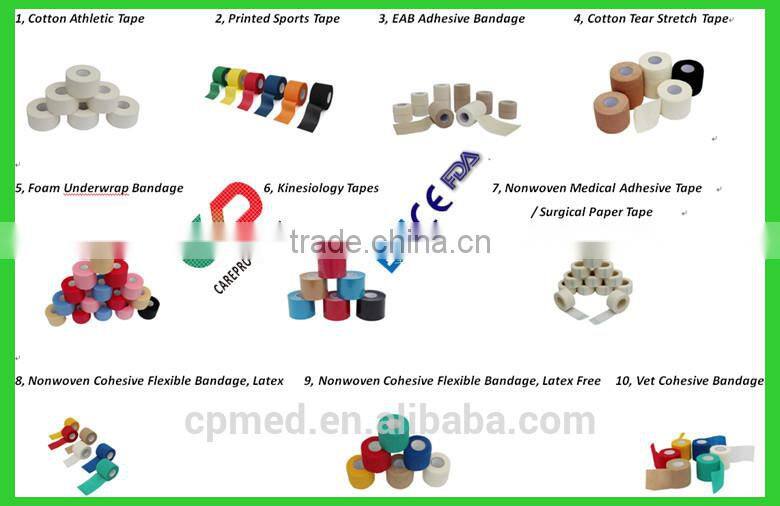 Nonwoven Cohesive / Self Adhesive Elastic Sports Tape with CE / FDA/ ISO