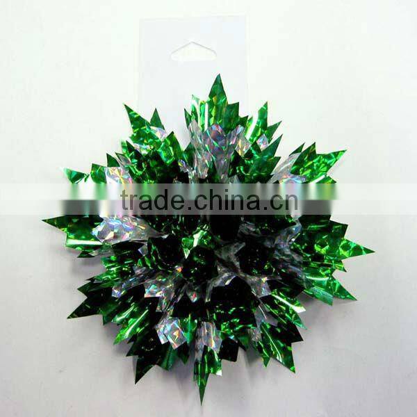 Colorful PET fancy ribbon bow with tips/Iridescent Luxury Bow Celebration Firework Bow/Colorful Firework Lade bow