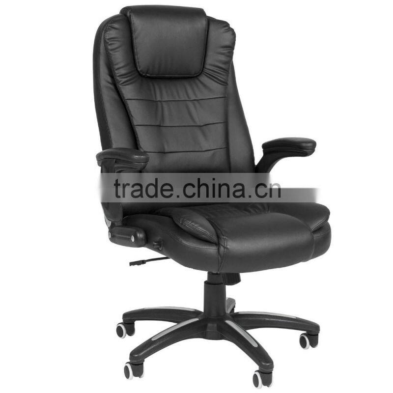 Best Choice Products Executive Ergonomic Heated Vibrating Computer Desk Office Massage Chair, Black
