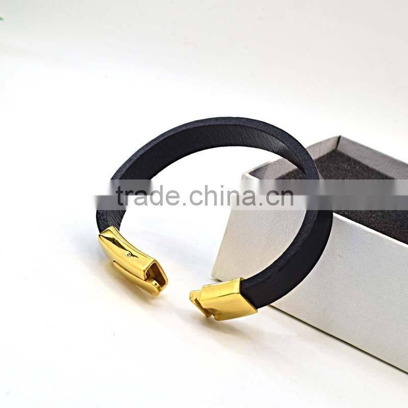 2016 New Fashion Customize Genuine Leather Bracelet For Man Magnetic Punk Bracelet