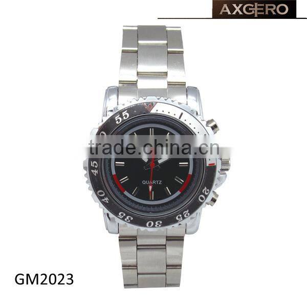 quartz stainless steel watch black for men