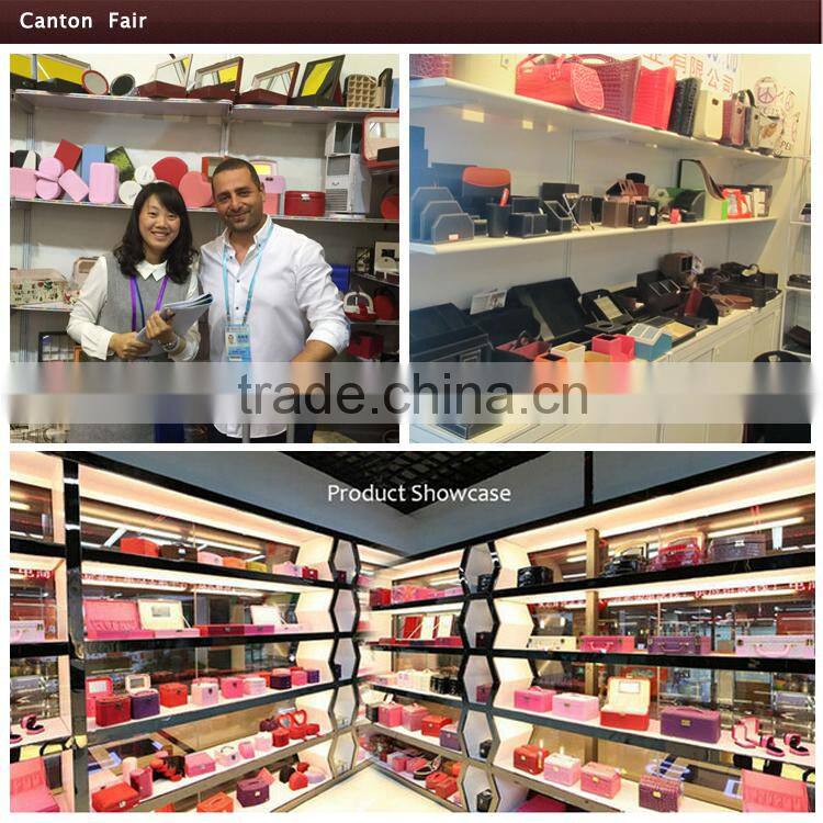 Black faux leather office desk organizer