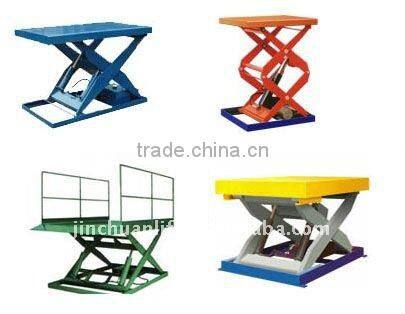 Jinchuan safe and practical hydaulic double row fork fixed shear fork lift