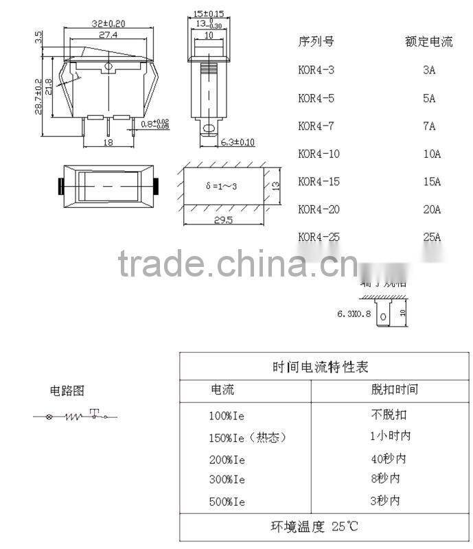 3A/5A/7A/10A/15A/20A plastic circuit breaker box
