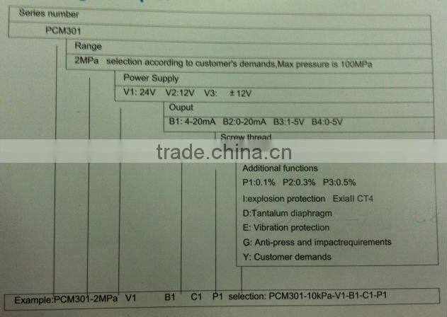 PCM301 Explosion Protection Pressure Transmitter