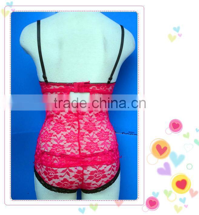 New design printting lace lingerie photo, sexy hot fashion show babydoll