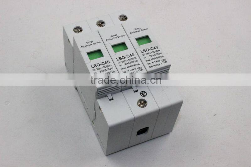alibaba china SPD 220V 40KA 3P Modular lightning power surge protector 802.3af
