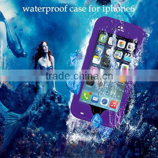Case for iPhone 6/6 plus Waterproof mobile phone case with adjustable phone holder purple