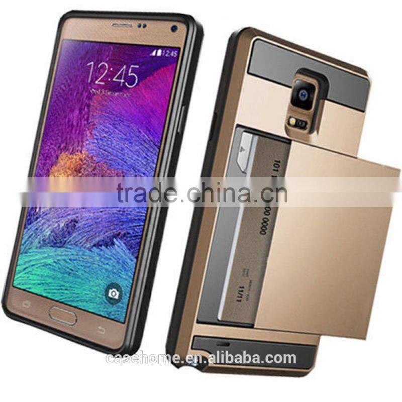 Card pocket Wallet ShockProof Slim Hybrid case cover for Samsung Galaxy Note4