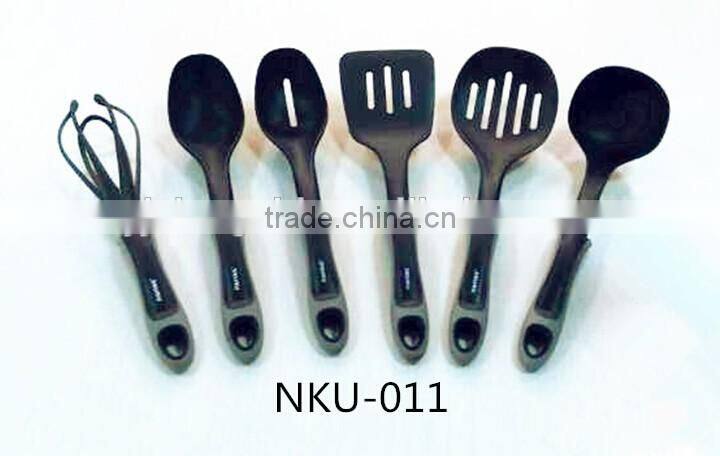2016 Hot Sale FDA and LFGB Food Grade Colorful 6 pcs Nylon Cooking Utensils Set & silicone kitchen products