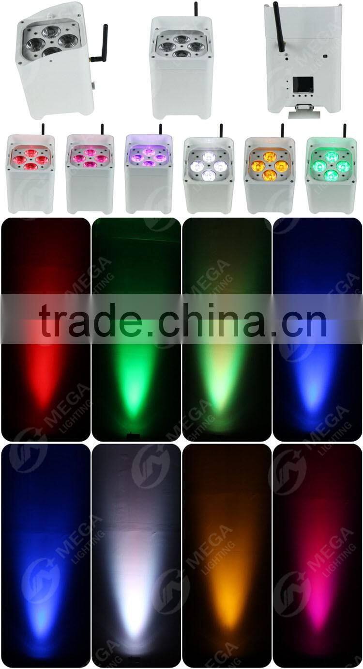 4x18w 6in1 rgbwa+uv stage ir remote control wireless battery led uplighting