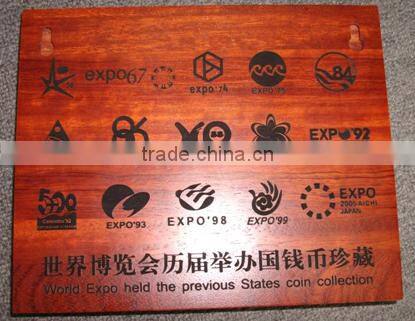 Top quality real wood coin display box