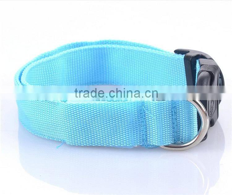 Pets Dog LED Light Blink Flash Night Safety Nylon Collar Waterproof