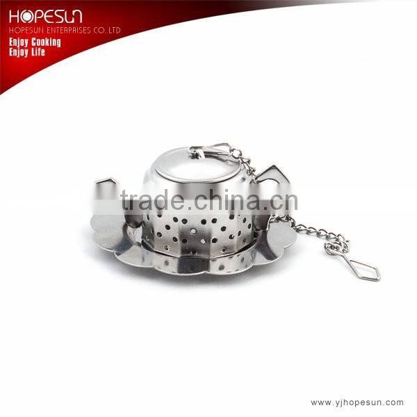Novelty teapot shaped stainless steel tea strainer in 119th Canton Fair