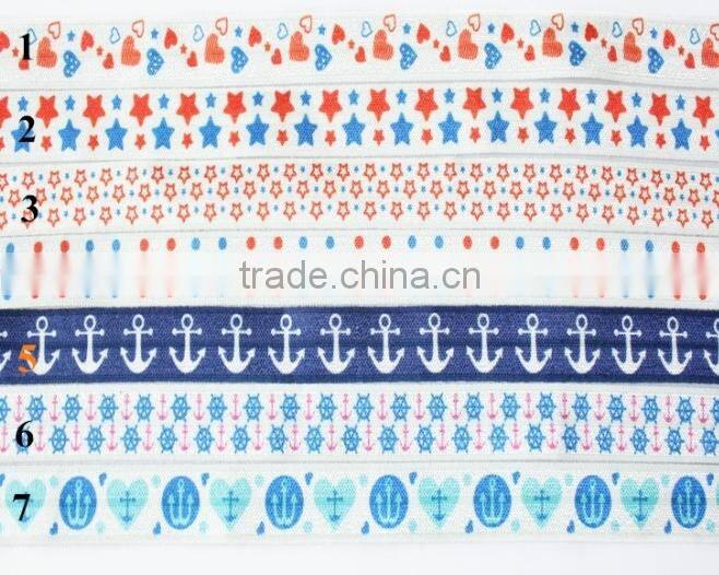 Flag Day Super Soft 5/8 Printed Fold Over Elastic,Elastic For Baby In Stock