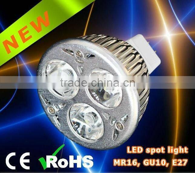 3*1W 12V high luminous LED spot light,2 years warranty