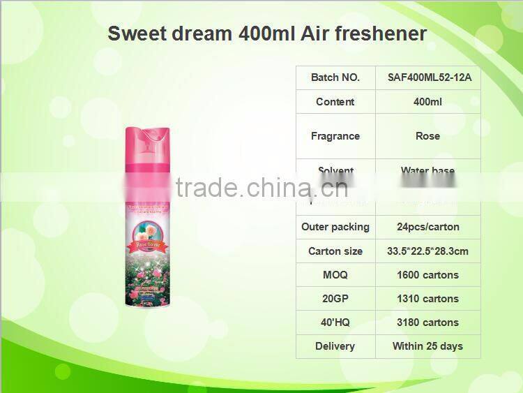 China Hot Selling 400ML Air Freshener Spray