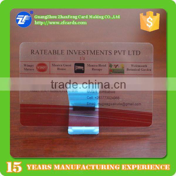 High quality customized design transparent pvc card