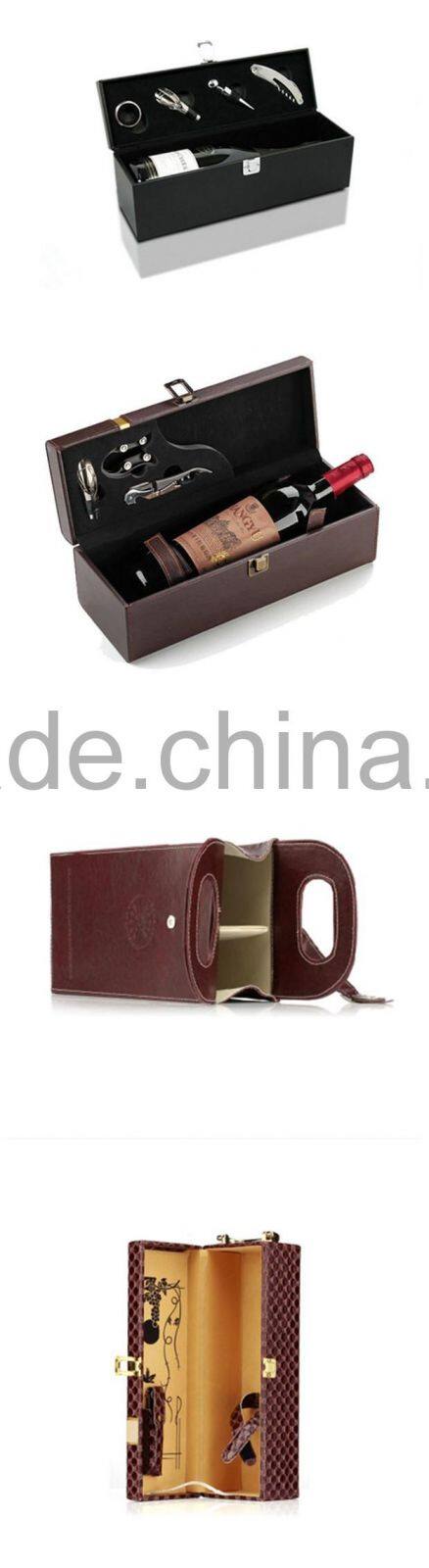 Packaging products cheap leather wine bottle gift box