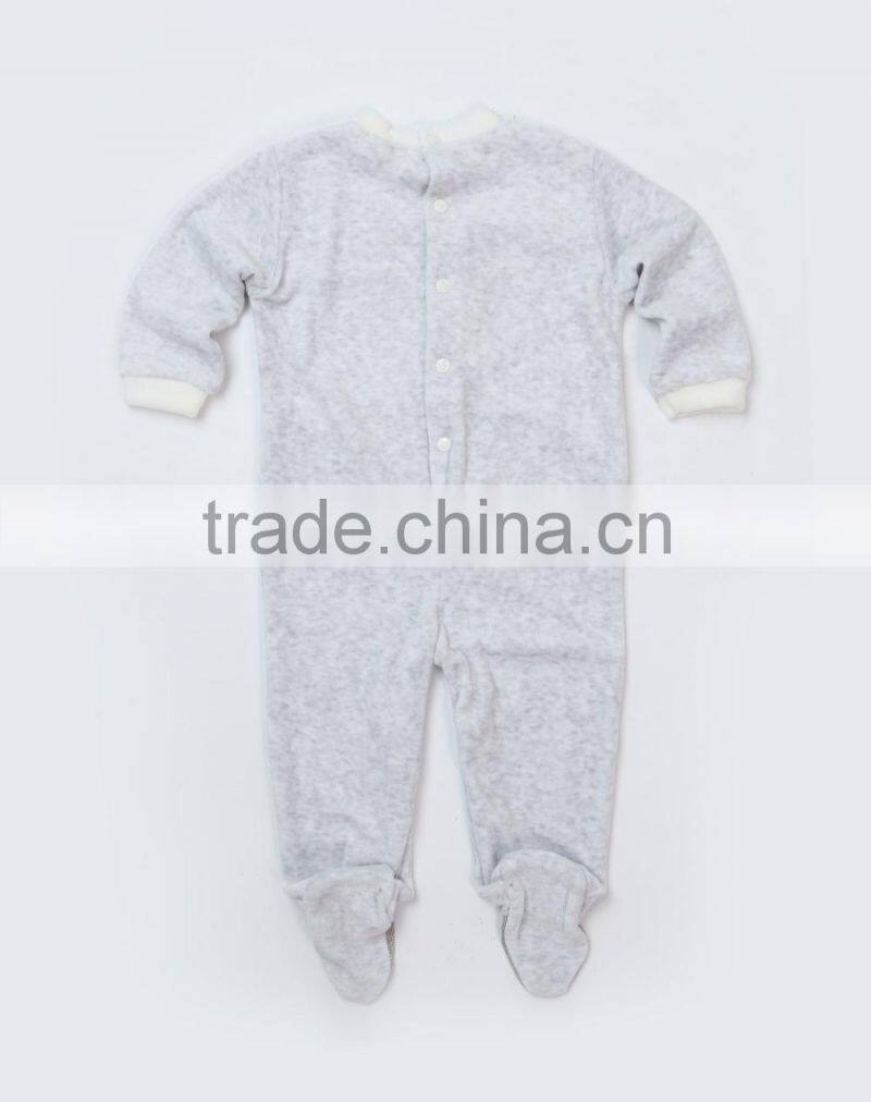 Basic design comfortable baby wear winter velour baby wear