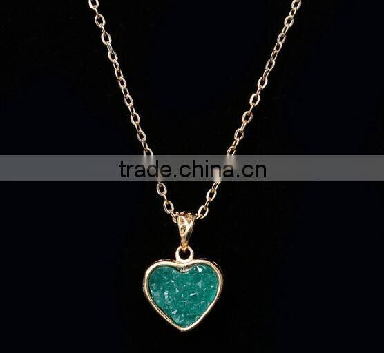 >>High quality classic natural stone heart necklace pendant/#