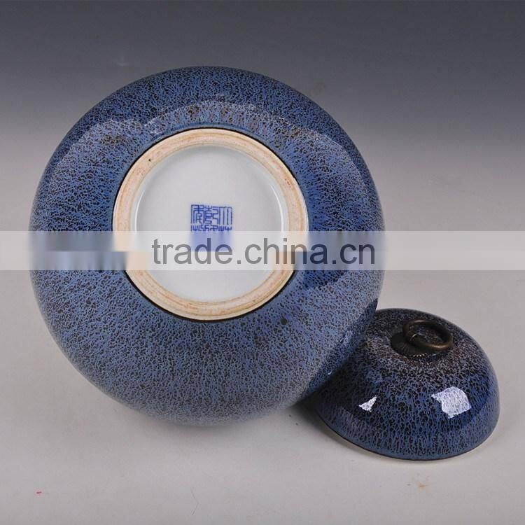 Antique Jingdezhen porcelain ceramic garlic storage jar for flower tea leave