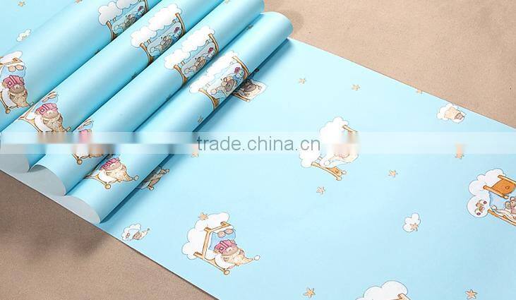 plain wallpaper/kids wallpaper wallcovering/non woven wallpaper