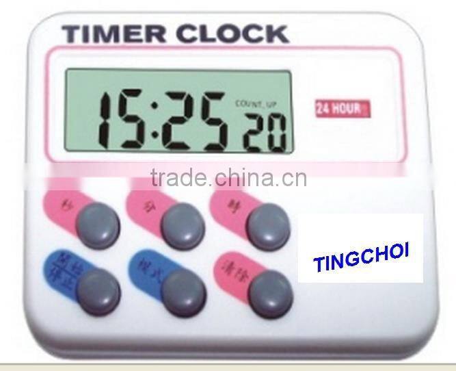 digital kitchen timer with clock with magnetic clip