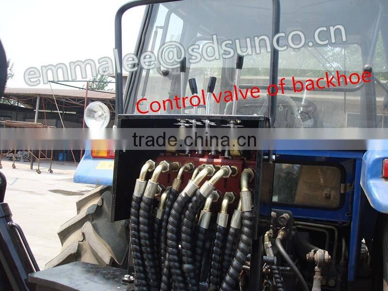 Tractor with 3 point hitch backhoe