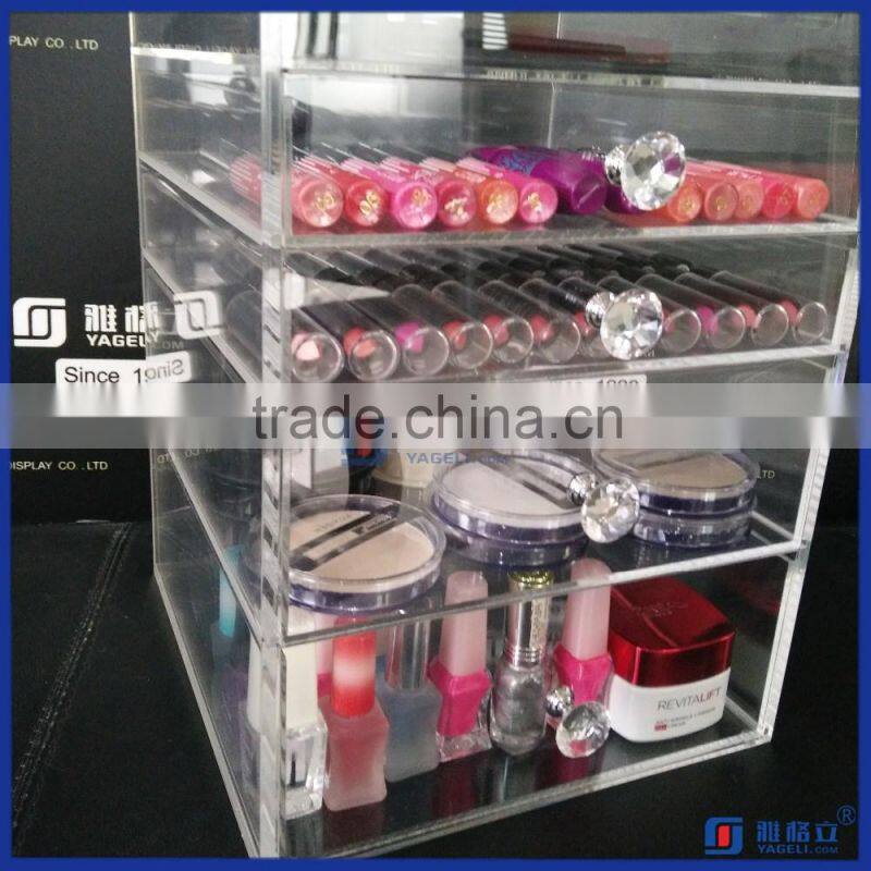 2016 Hot Sale!! Wholesale 5 Drawers Large Acrylic Cosmetic Organizer with Drawers
