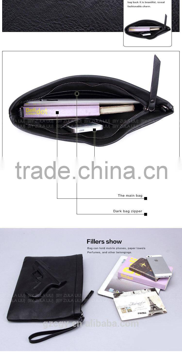 Hot-sale 3D pistol bag women clutch purse