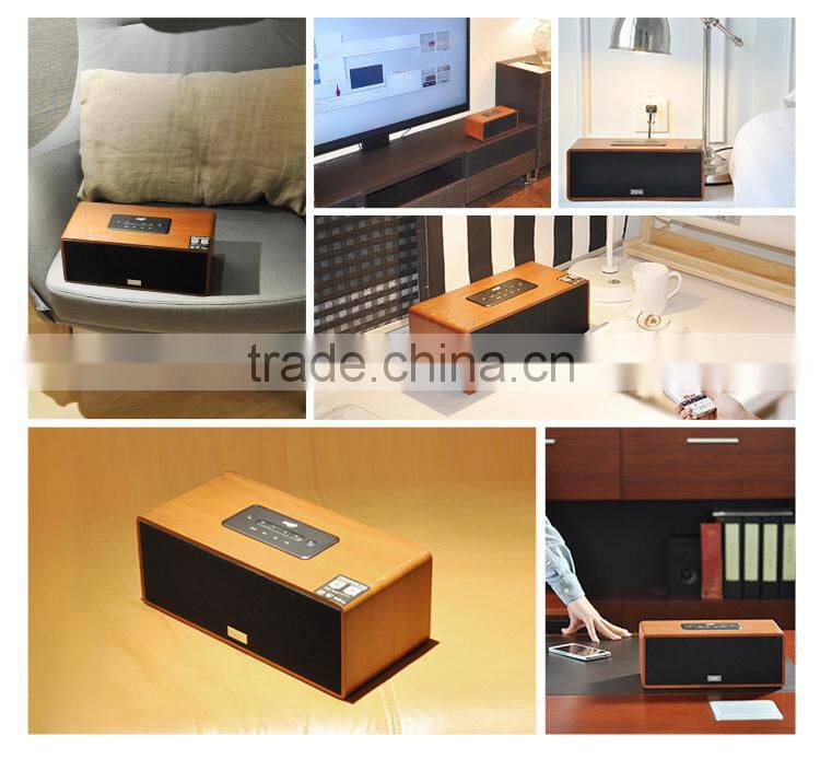 Wireless multi-function wooden HiFi Stereo DlAN WiFi airplay speaker