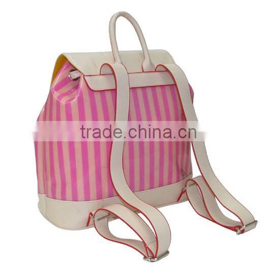 China hot sale OEM designer fashion stripes beauty lady backpack