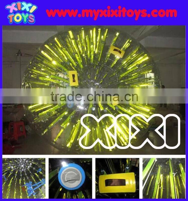 2016 Popular PVC/TPU Inflatable LED Lighting Zorb Soccer Balls