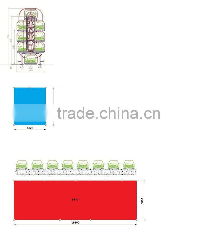 Automatic 12 car spaces rotary parking lift