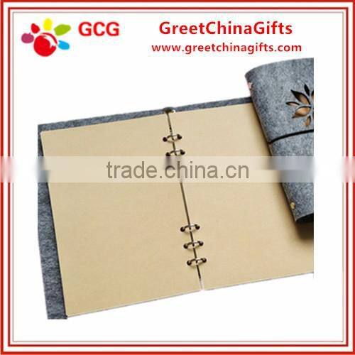 Custom logo school notebook with felt cover