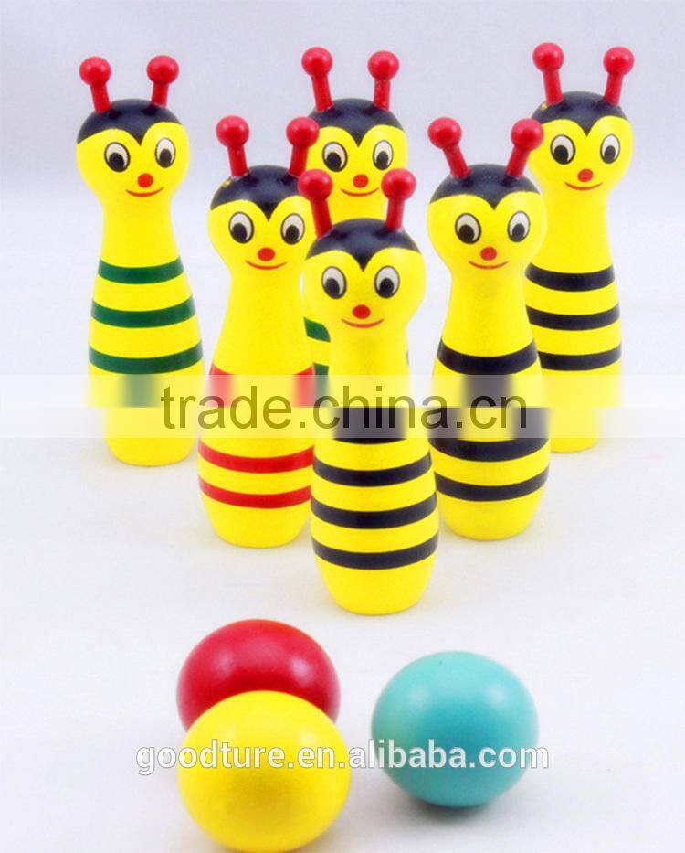 Wooden Bees Bowling Sporting Game